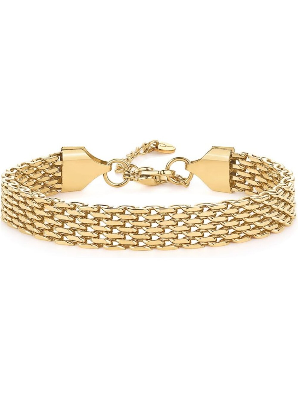 Trendy 14K Gold Plated Chunky Chain Bracelet for Women | Adjustable Stainless